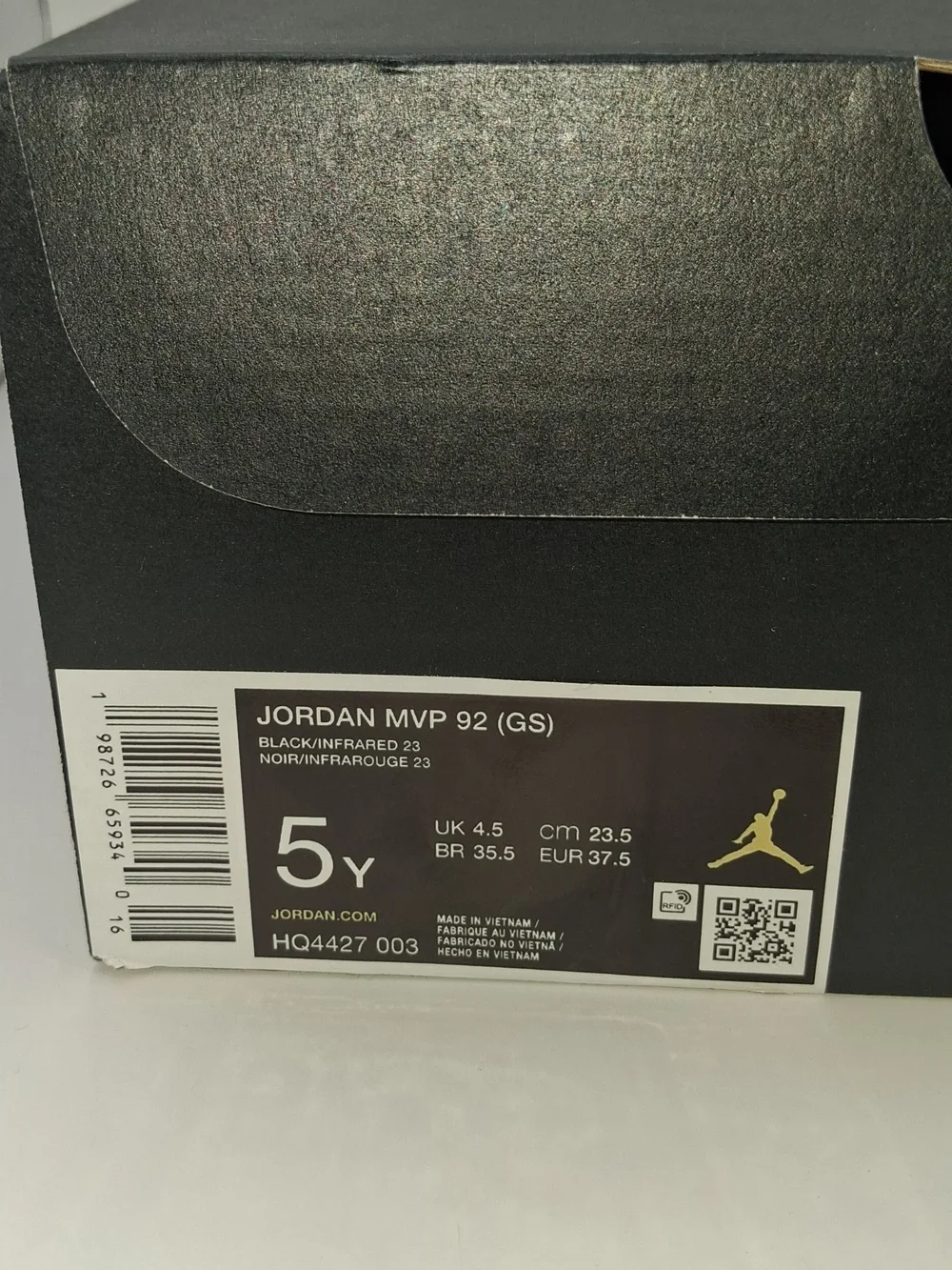 Nike Air Jordan MVP 92 GS Boys Black Trainers HQ4427-003 Youth Size 5Y  BNIB